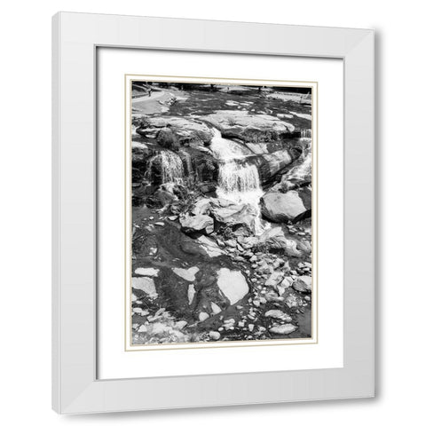 Falls Park 2 BW White Modern Wood Framed Art Print with Double Matting by Malone, Will