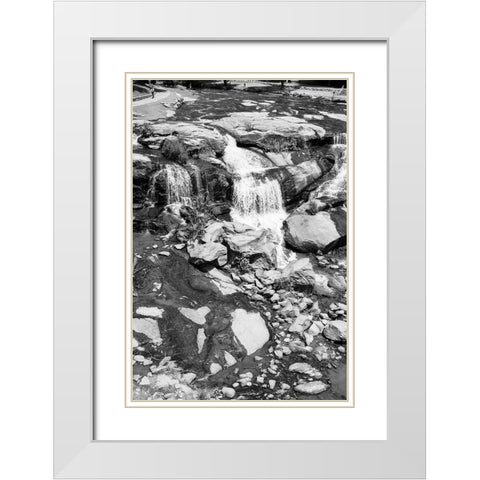 Falls Park 2 BW White Modern Wood Framed Art Print with Double Matting by Malone, Will
