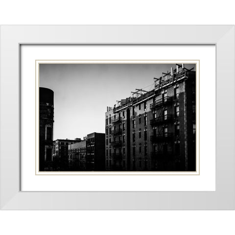 Harlem Morning  White Modern Wood Framed Art Print with Double Matting by Malone, Will