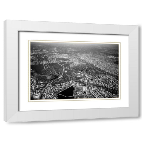 Just Look Down  White Modern Wood Framed Art Print with Double Matting by Malone, Will