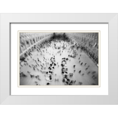 Rush Hour White Modern Wood Framed Art Print with Double Matting by Malone, Will