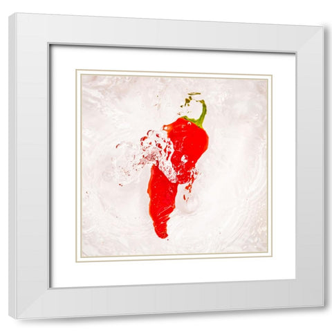 Red Hot White Modern Wood Framed Art Print with Double Matting by Malone, Will