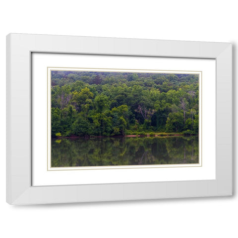 Across The River White Modern Wood Framed Art Print with Double Matting by Malone, Will