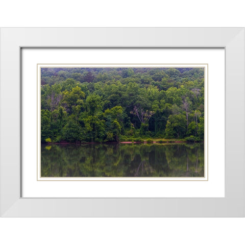Across The River White Modern Wood Framed Art Print with Double Matting by Malone, Will