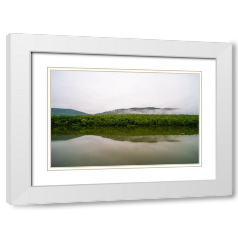 Across The River 2 White Modern Wood Framed Art Print with Double Matting by Malone, Will