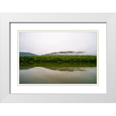 Across The River 2 White Modern Wood Framed Art Print with Double Matting by Malone, Will