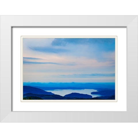 Blue Mist White Modern Wood Framed Art Print with Double Matting by Malone, Will