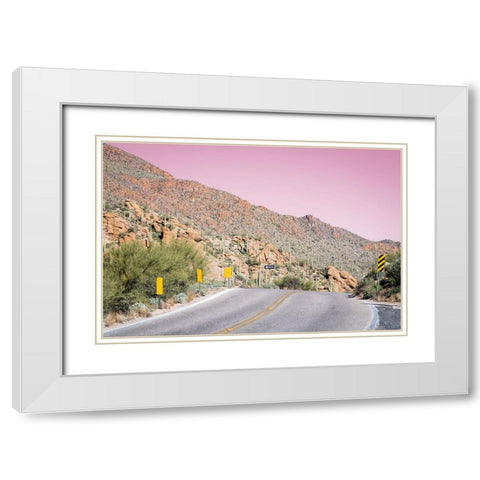 Desert Road Trip White Modern Wood Framed Art Print with Double Matting by Malone, Will