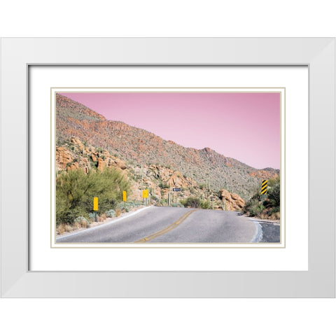 Desert Road Trip White Modern Wood Framed Art Print with Double Matting by Malone, Will