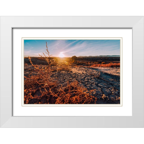 Desert Sunset 3 White Modern Wood Framed Art Print with Double Matting by Malone, Will