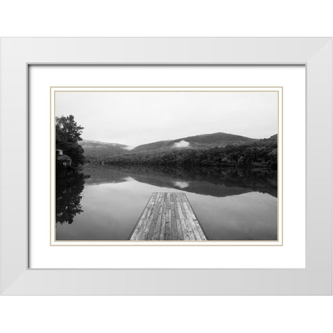 Markâ€™s Dock White Modern Wood Framed Art Print with Double Matting by Malone, Will