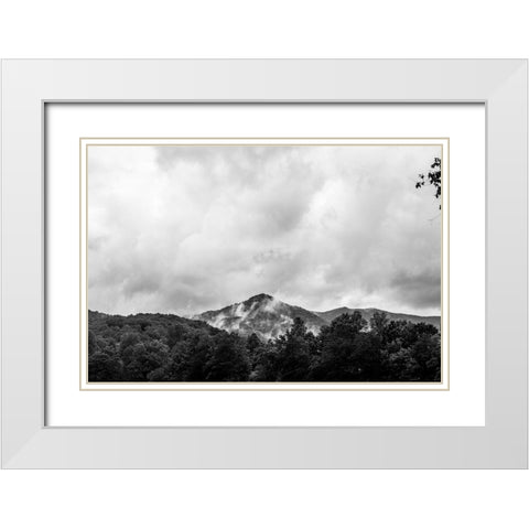 Mountain Top White Modern Wood Framed Art Print with Double Matting by Malone, Will