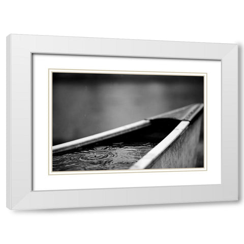 Raindrop 4 White Modern Wood Framed Art Print with Double Matting by Malone, Will
