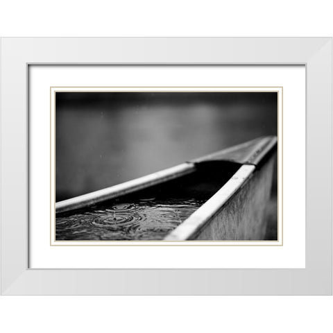 Raindrop 4 White Modern Wood Framed Art Print with Double Matting by Malone, Will