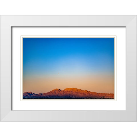 Vegas Sunrise White Modern Wood Framed Art Print with Double Matting by Malone, Will