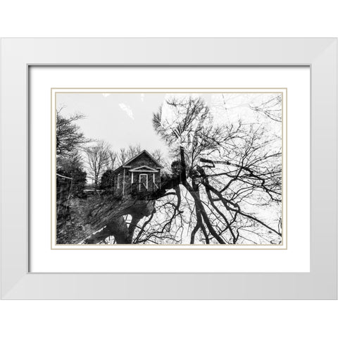 Dark House White Modern Wood Framed Art Print with Double Matting by Malone, Will