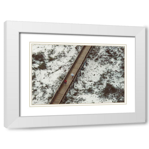 White Sands 2 White Modern Wood Framed Art Print with Double Matting by Malone, Will