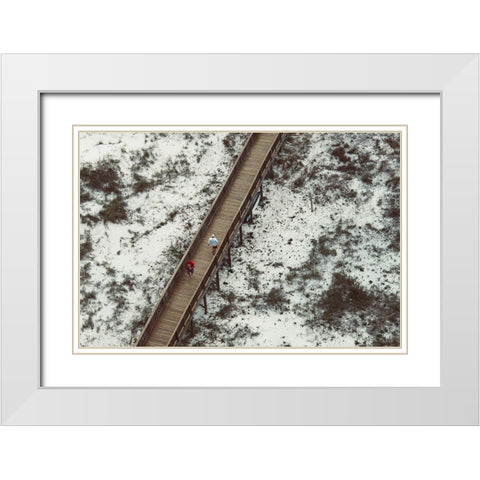 White Sands 2 White Modern Wood Framed Art Print with Double Matting by Malone, Will