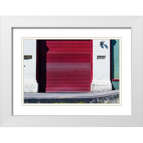 Red Garage 2 White Modern Wood Framed Art Print with Double Matting by Malone, Will