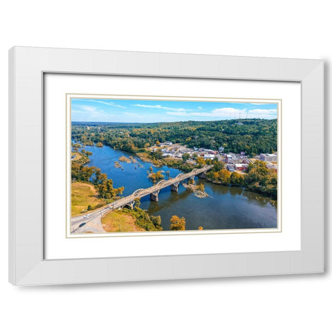Wetumpka Fall White Modern Wood Framed Art Print with Double Matting by Malone, Will