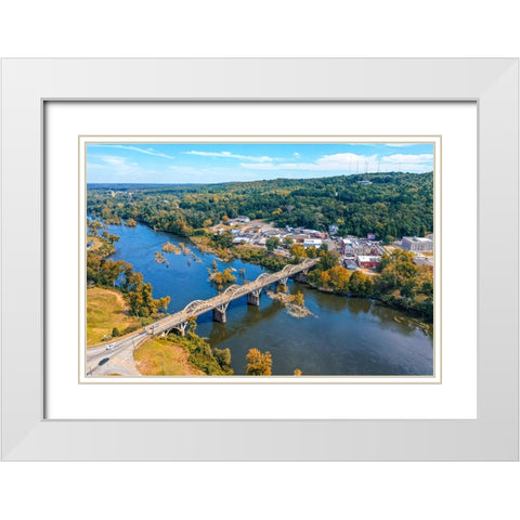 Wetumpka Fall White Modern Wood Framed Art Print with Double Matting by Malone, Will
