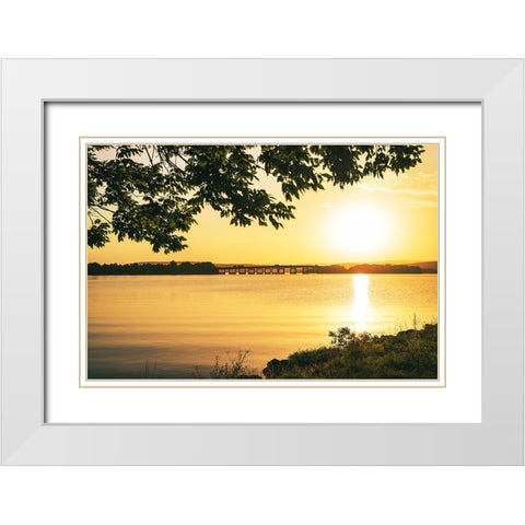 Alabama Line White Modern Wood Framed Art Print with Double Matting by Malone, Will