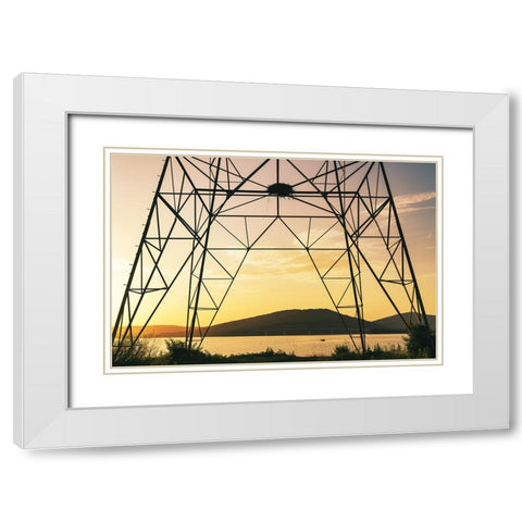Alabama Line 2 White Modern Wood Framed Art Print with Double Matting by Malone, Will