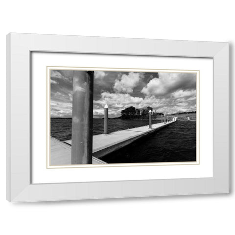 White Dock White Modern Wood Framed Art Print with Double Matting by Malone, Will