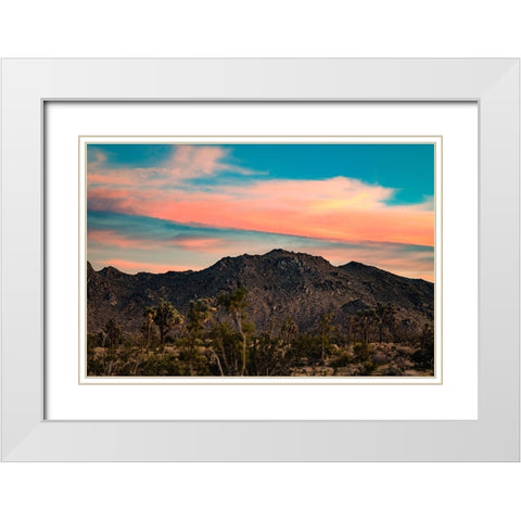 Cotton Candy Mountain White Modern Wood Framed Art Print with Double Matting by Malone, Will