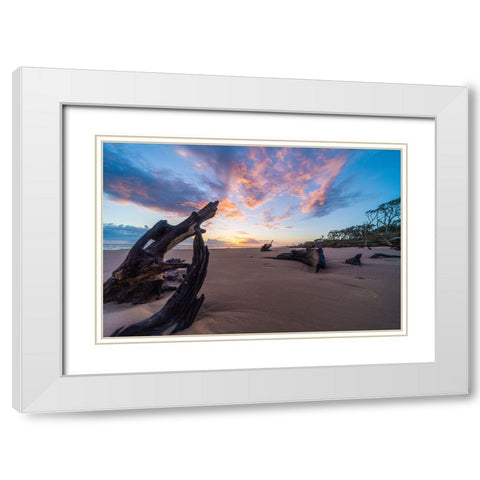 Amelia 3 White Modern Wood Framed Art Print with Double Matting by Malone, Will