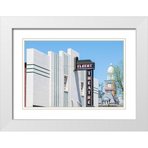 Elbert Theater White Modern Wood Framed Art Print with Double Matting by Malone, Will