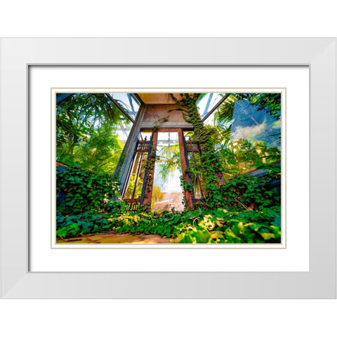 The Door White Modern Wood Framed Art Print with Double Matting by Malone, Will