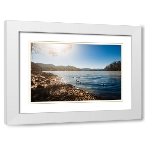 Lake Chatuge 3 White Modern Wood Framed Art Print with Double Matting by Malone, Will