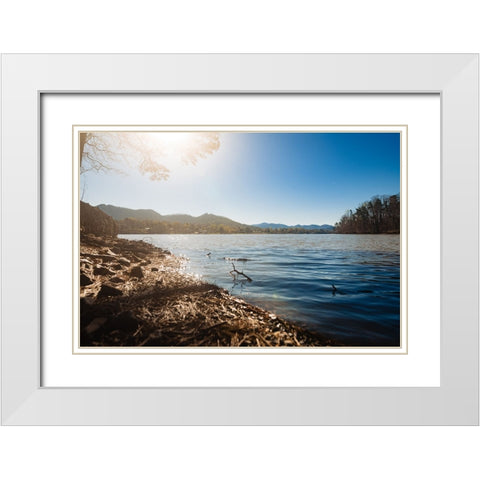 Lake Chatuge 3 White Modern Wood Framed Art Print with Double Matting by Malone, Will