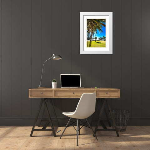Palm Park White Modern Wood Framed Art Print with Double Matting by Malone, Will