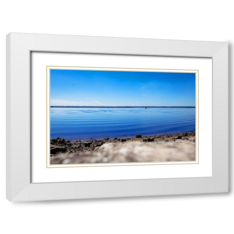 Ripples White Modern Wood Framed Art Print with Double Matting by Malone, Will