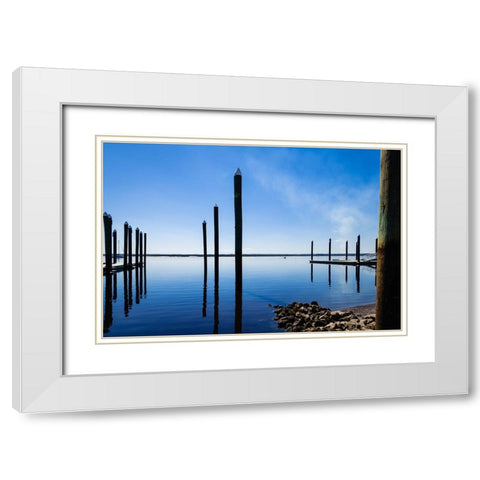 Ripples 2 White Modern Wood Framed Art Print with Double Matting by Malone, Will