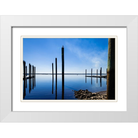 Ripples 2 White Modern Wood Framed Art Print with Double Matting by Malone, Will