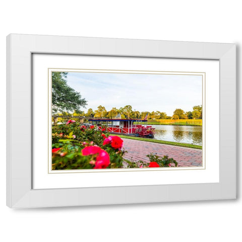 Cane River Queen White Modern Wood Framed Art Print with Double Matting by Malone, Will