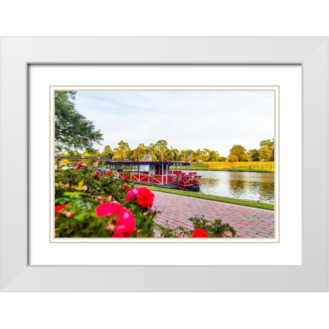 Cane River Queen White Modern Wood Framed Art Print with Double Matting by Malone, Will