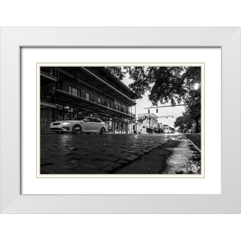 Downtown Natchitoches White Modern Wood Framed Art Print with Double Matting by Malone, Will