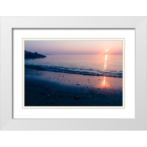 Bay Shores White Modern Wood Framed Art Print with Double Matting by Malone, Will