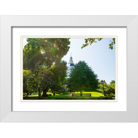 Maryland Capital 2 White Modern Wood Framed Art Print with Double Matting by Malone, Will