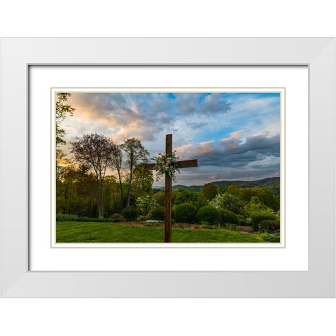 Cashiers Cross White Modern Wood Framed Art Print with Double Matting by Malone, Will