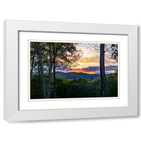Cashiers Sunset 2 White Modern Wood Framed Art Print with Double Matting by Malone, Will
