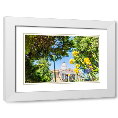 Henderson County Courthouse White Modern Wood Framed Art Print with Double Matting by Malone, Will