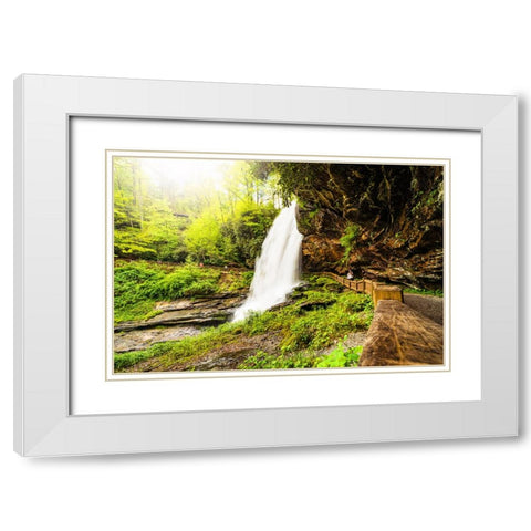 Dry Falls 4 White Modern Wood Framed Art Print with Double Matting by Malone, Will