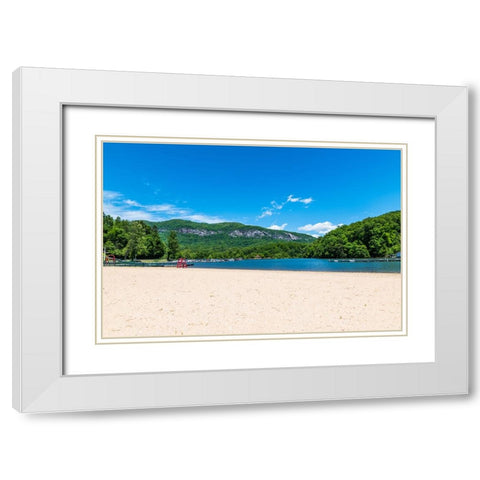 Lake Lure Beach White Modern Wood Framed Art Print with Double Matting by Malone, Will