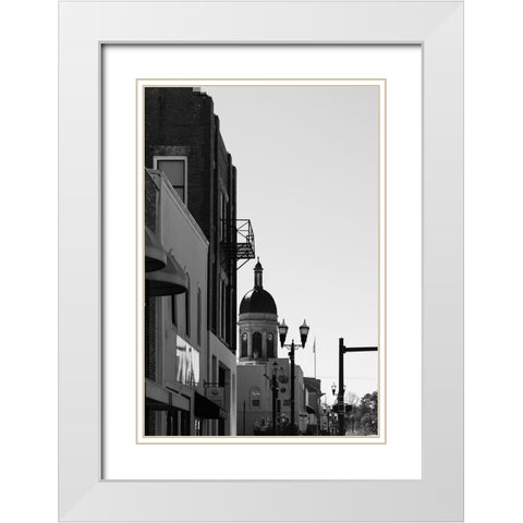 BW Courthouse White Modern Wood Framed Art Print with Double Matting by Malone, Will