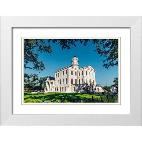 Courthouse White Modern Wood Framed Art Print with Double Matting by Malone, Will